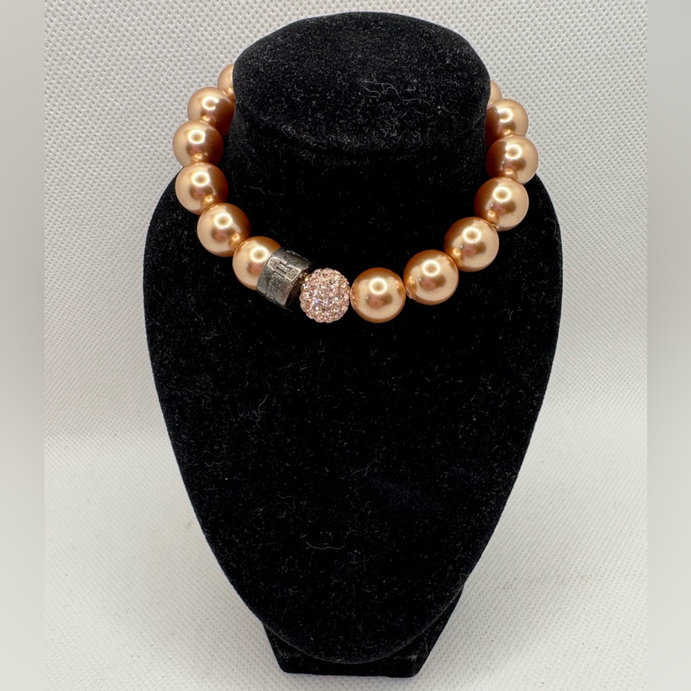 Rare Hillberg & Berk Gold Pearl Sparkle Ball Bracelet!